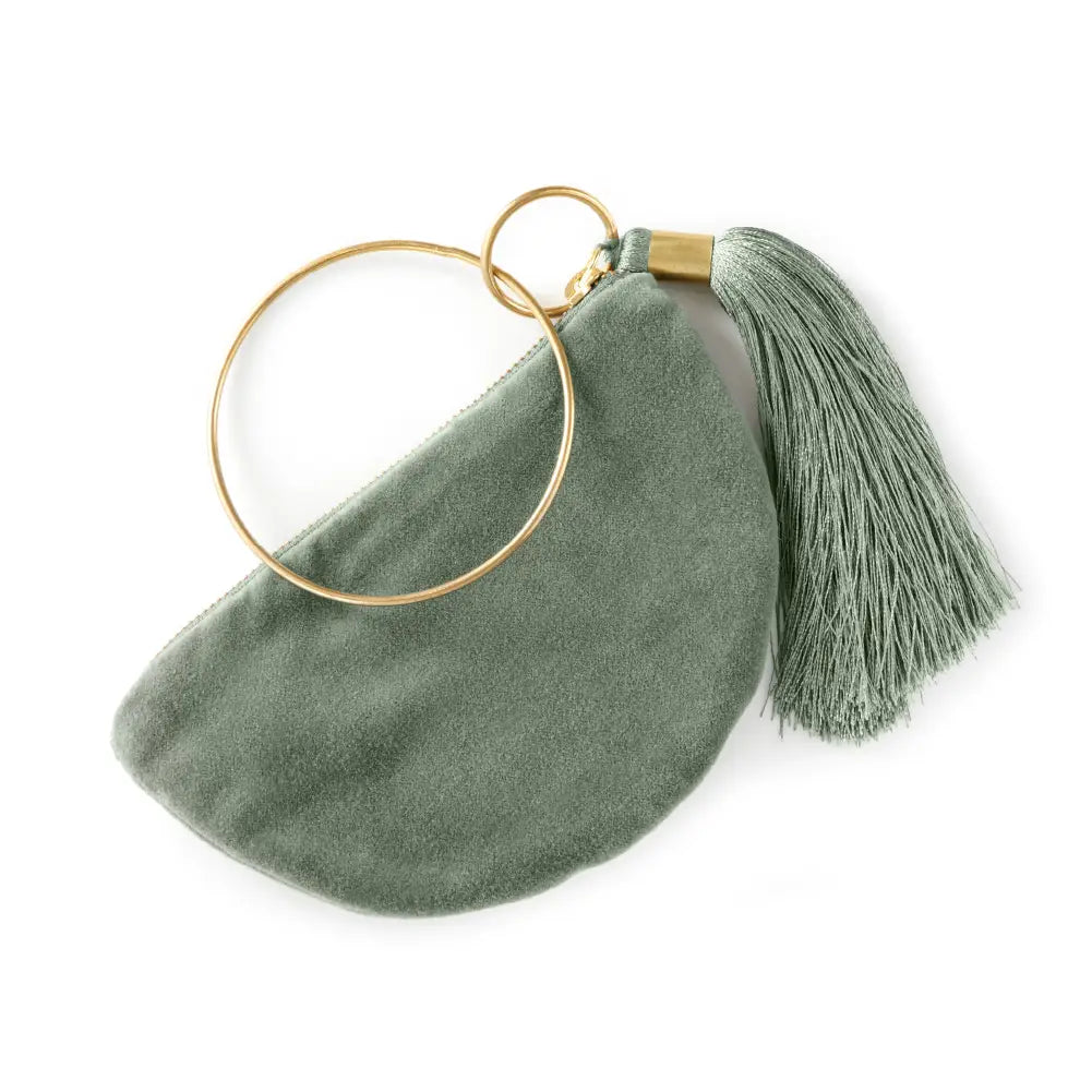 Velvet Bangle Purse - Khaki