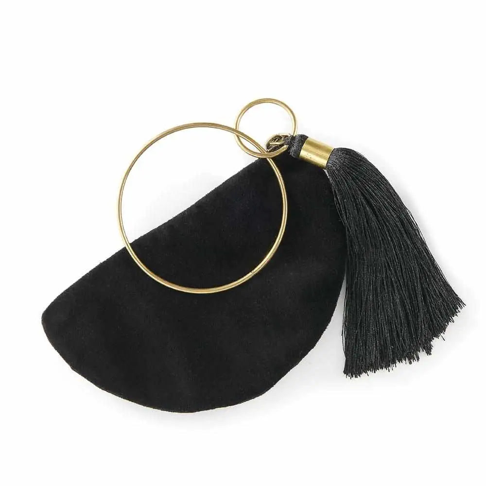 Velvet Bangle Purse - Black