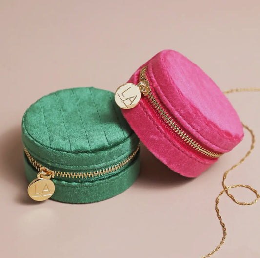 Forest Green Quilted Velvet Jewellery Case