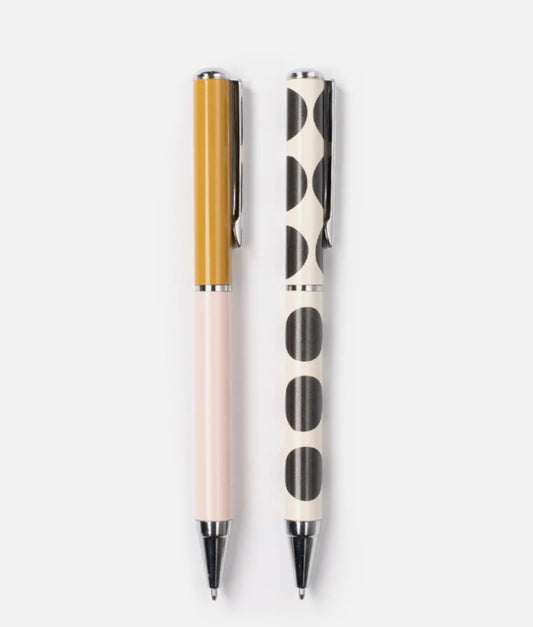 Pale Pink and Black & White Dot Pen Set