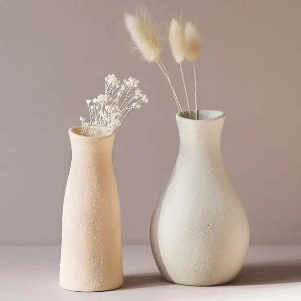Rounded Neutral Ceramic Vase