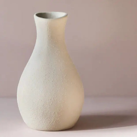 Rounded Neutral Ceramic Vase