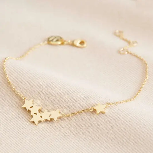 Star Cluster Charm Bracelet in Gold