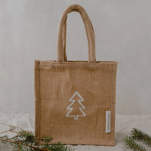 Christmas Tree Jute Gift Bag