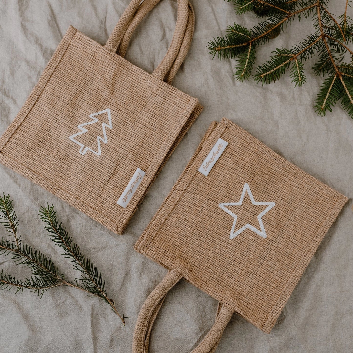 Christmas Tree Jute Gift Bag