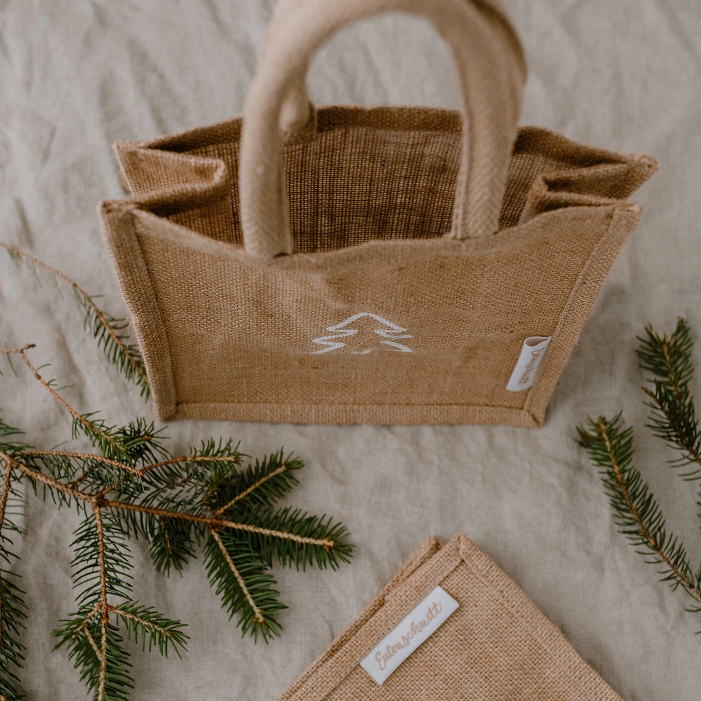 Christmas Tree Jute Gift Bag
