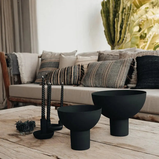 Black Bowl on Foot - Medium