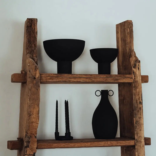 Black Bowl on Foot - Large