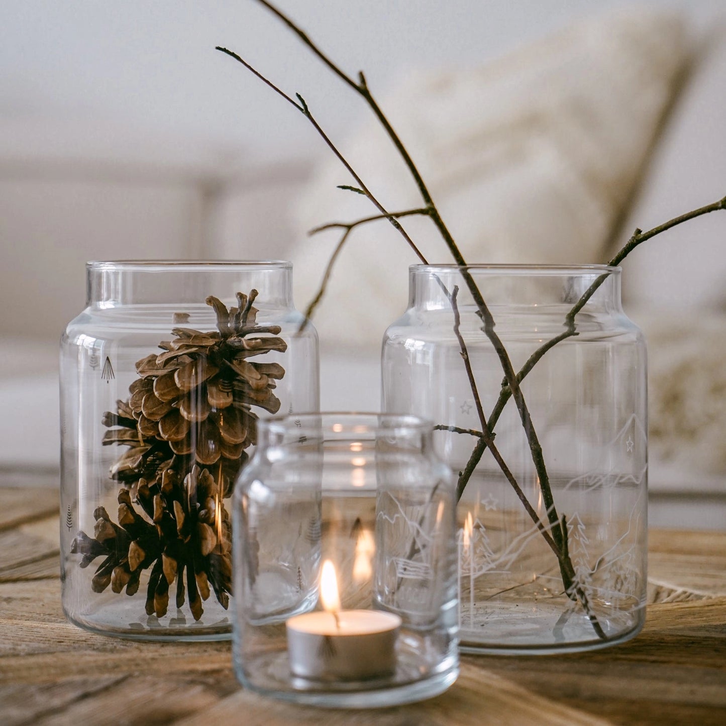 Large Fir Glass Vase