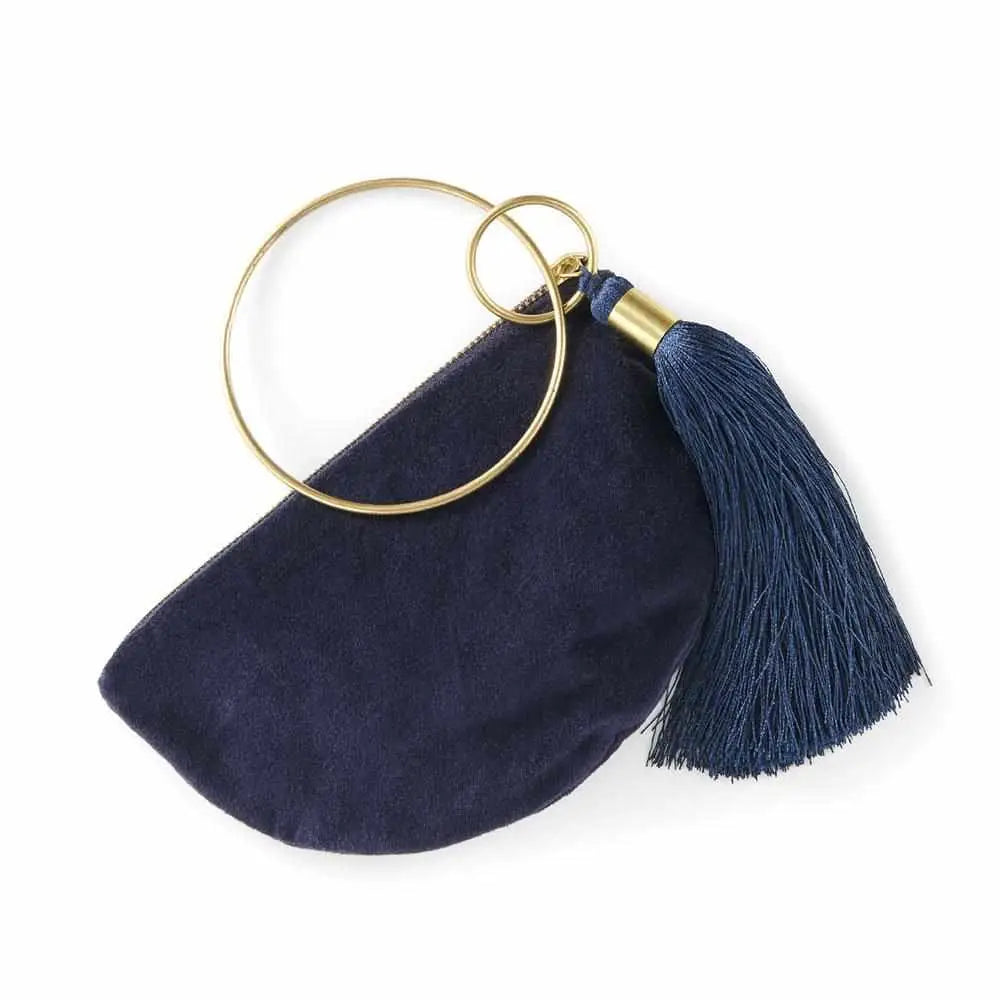Velvet Bangle Purse - Navy