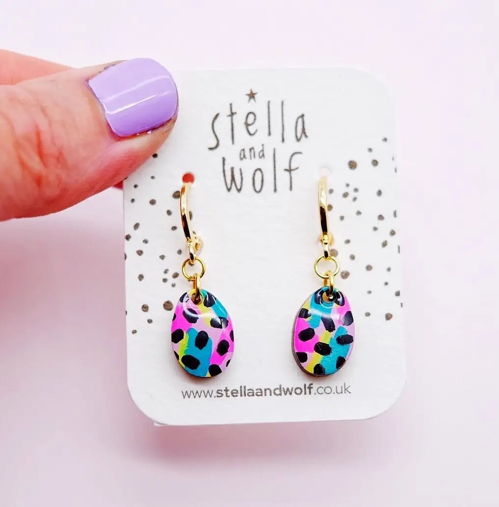 Retro Colourful Drop Earrings