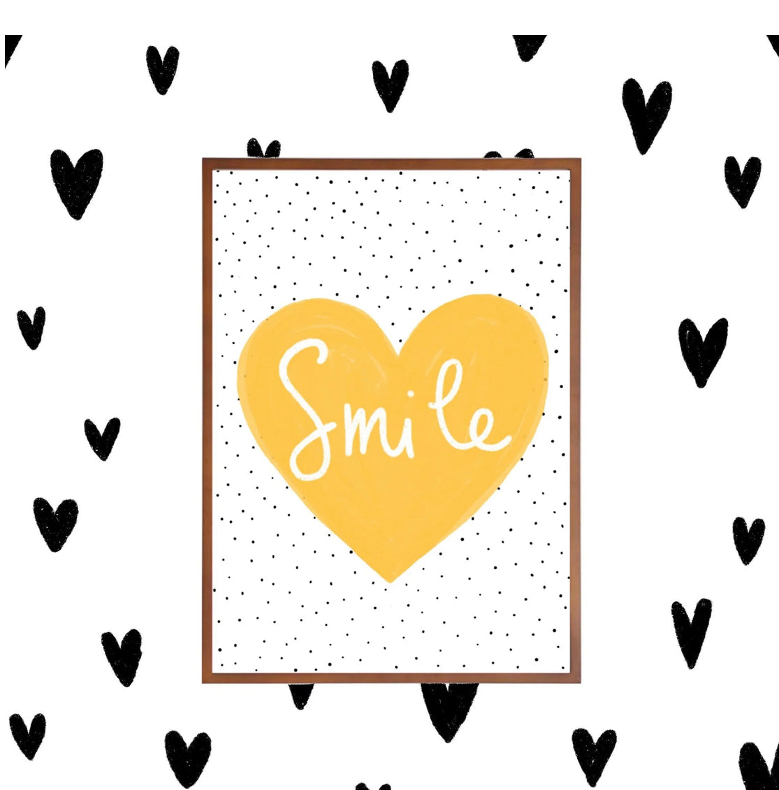 Smile - Yellow and Monochrome Print