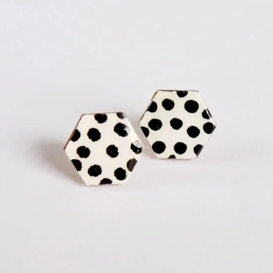 Polka Dot Geometric Earrings