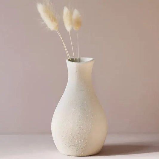 Rounded Neutral Ceramic Vase